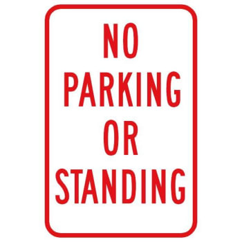 Image for No Parking Or Standing Sign, Reflective, 12 X 18 from HD Supply