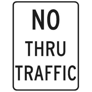 Image for No Thru Traffic Sign, Reflective, 18 X 24 from HD Supply