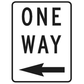 One Way Sign with Left Arrow, High Intensity, 18 x 24