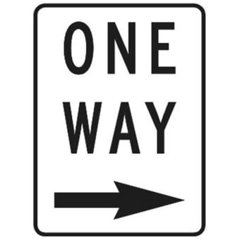 Image for "One Way" Sign with Right Arrow, Non-Reflective, 18 x 24" from HD Supply