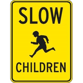 Image for "Slow" Children Symbol Sign, Reflective, 18 x 24" from HD Supply