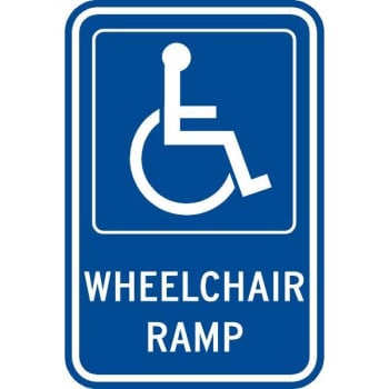 Image for Wheelchair Ramp Disabled Parking Sign, Reflective, 12 X 18 from HD Supply