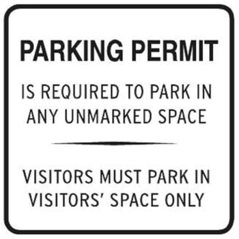 Image for "Parking Permit Required" Unmarked Space Sign Square, Reflective, 18 x 18" from HD Supply