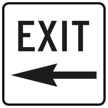 Image for Exit Sign Left Arrow Sign, Reflective 18x18 from HD Supply