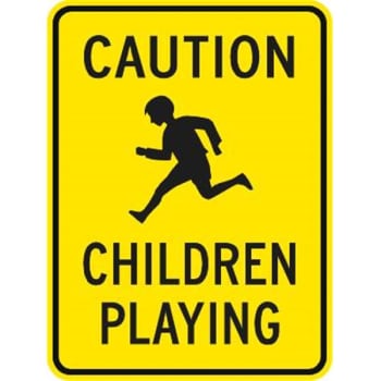 Image for "Caution" Children Playing Symbol Sign, Reflective, 18 x 24" from HD Supply