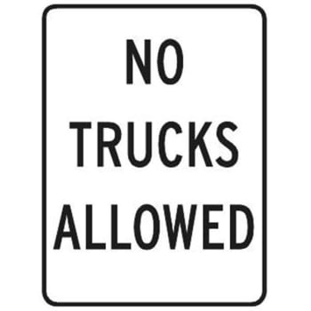 Image for "No Trucks Allowed" Sign, Reflective, 18 x 24" from HD Supply
