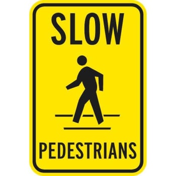 Image for "Slow" Pedestrian Crossing Symbol Sign, Non-Reflective, 12 x 18" from HD Supply