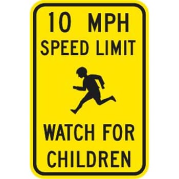 Image for 10 MPH/Watch for Children/Symbol Sign, High Intensity, 12 x 18 from HD Supply
