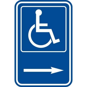Image for Disabled Parking Symbol Sign Wiith Right Arrow, Reflective, 12 x 18" from HD Supply