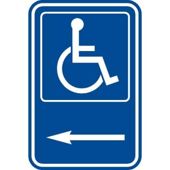 Image for Disabled Parking Symbol Sign with Left Arrow, Reflective, 12 x 18" from HD Supply