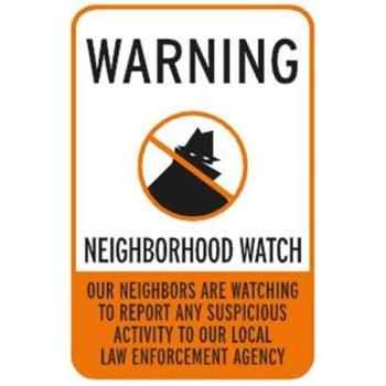 Image for Warning/neighborhood Watch Sign, Non-Reflective, 12 X 18 In from HD Supply