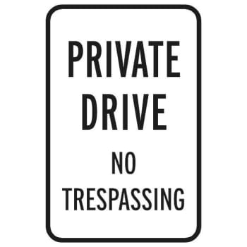 Image for "Private Drive/NO TRESPASSING" Sign, Reflective, 12 x 18" from HD Supply