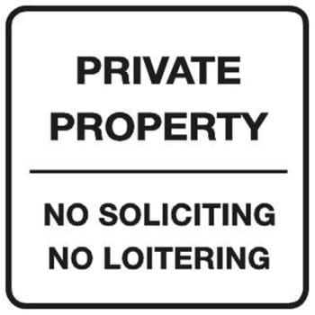 Private Property, No Soliciting Sign, Reflective 18x18