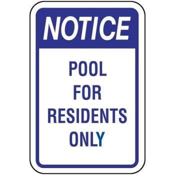 Image for 12 x 18 in. "Pool for Residents" Sign from HD Supply