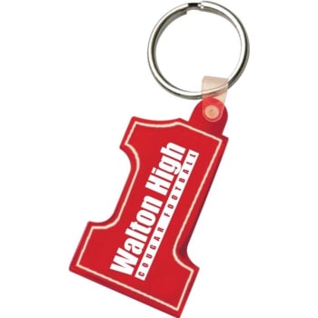 Soft Plastic Key Tag, #1 Shape With Imprint On One Side