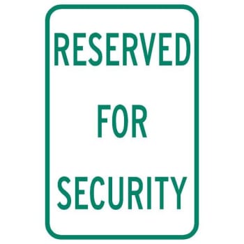 Image for "RESERVED For Security" Parking Sign, Reflective, 12 x 18" from HD Supply