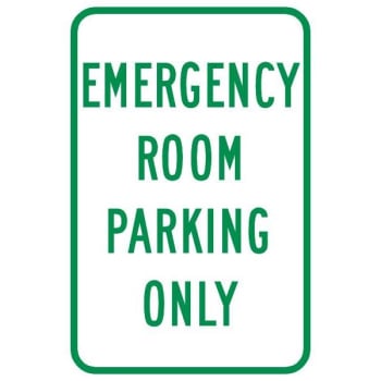 Image for "Emergency Room Parking Only" Sign, Non-Reflective, 12 x 18" from HD Supply