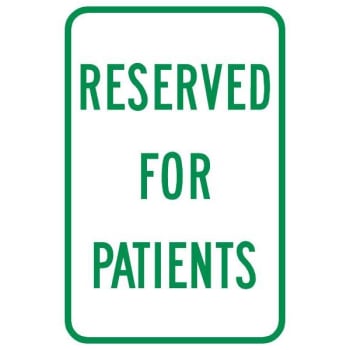 Image for "RESERVED for Patients" Parking Sign, Non-Reflective, 12 x 18" from HD Supply