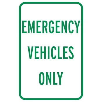 Image for "Emergency Vehicles Only" Sign, Reflective, 12 x 18" from HD Supply