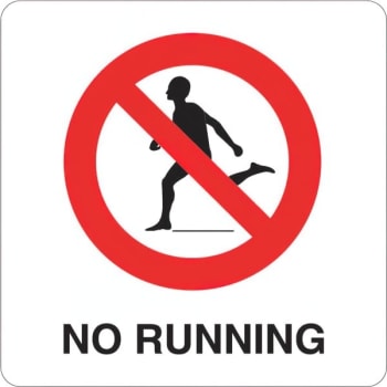 Image for HD Supply 6 x 6 in Vinyl No Running Pool Marker Sign (White) from HD Supply