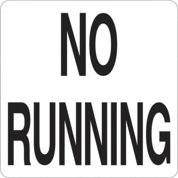 Image for HD Supply 6 x 6 in Vinyl No Running Pool Marker Sign (White/Black) from HD Supply