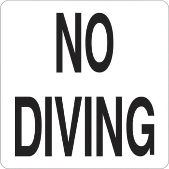 HD Supply 6 x 6 in Vinyl No Diving Pool Depth Marker Sign (White/Black)
