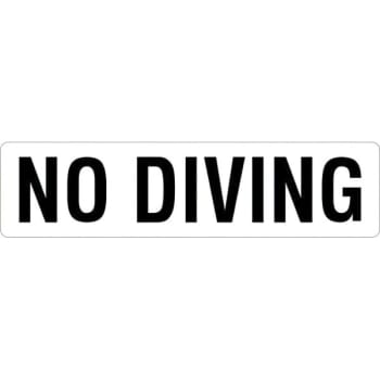 Image for HD Supply 24 x 6 in Vinyl No Diving Pool Marker Sign (White/Black) from HD Supply