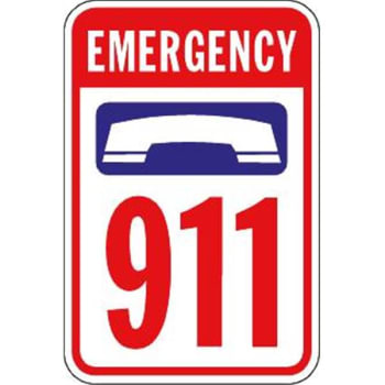 Image for Emergency 911 Phone Graphic Pool Safety Sign, Non-Reflective, 18 X 24 from HD Supply