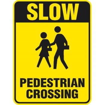 Image for Slow/Pedestrian Crossing/Symbol Sign, High Intensity, 18 x 24 from HD Supply