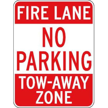 Image for Fire Lane Tow-Away Zone Sign, Reflective, 18 X 24 from HD Supply