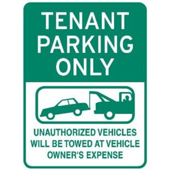 Image for Tenant Parking Only Sign, Non-Reflective, 18 X 24 from HD Supply