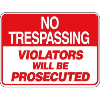 Image for "NO TRESPASSING/Violators Prosecuted" Sign, Non-Reflective, 24 x 18" from HD Supply