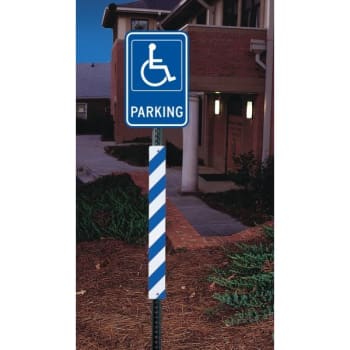 Image for Sign Post Reflective Panel, Blue/White Vertical Stripe, 3 x 30" from HD Supply