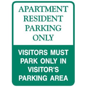 Image for "Apartment Resident Parking Only" Sign, Reflective, 18 x 24" from HD Supply