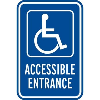 Image for Accessible Entrance Disabled Parking Sign, Reflective, 12 x 18" from HD Supply