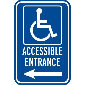 Image for Accessible Disabled Parking Sign With Left Arrow, Reflective, 12 X 18" from HD Supply