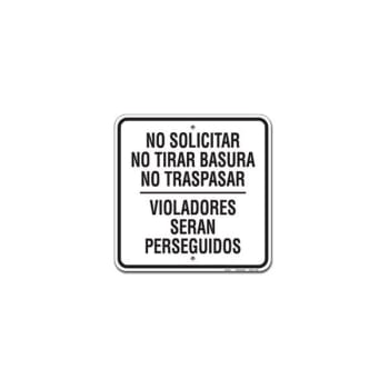 Image for Spanish No Soliciting/no Loitering Sign, Non-Reflective, 18 X 18 from HD Supply