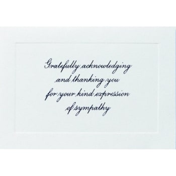 Image for "Gratefully Acknowledging.." Acknowledgement Cards, Raised Printing, Embossed Panels, Blank Inside, Package Of 50 from HD Supply