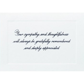 Image for "Your Sympathy & Thoughtfulness" Acknowledgement Cards, Raised Printing, Embossed Panels, Blank Inside, Package Of 50 from HD Supply