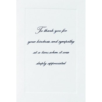 "To Thank You.." Acknowledgement Cards, Raised Printing With Embossed Panels,  Blank Inside, Package Of 50