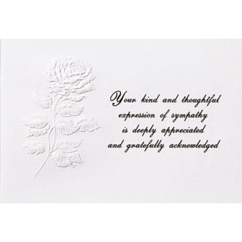 Image for Long Stem Rose Acknowledgement Cards, Deeply Embossed, Blank Inside, Package Of 50 from HD Supply