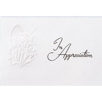 Image for Church Window & Lilies Acknowledgement Cards, Deeply Embossed, Interior Verse- "Lovely Card" Poem, Package Of 50 from HD Supply