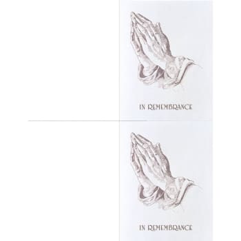 Image for Praying Hands, Large Service Record, 2-Up, Microperfed, Blank, Package Of 500 from HD Supply