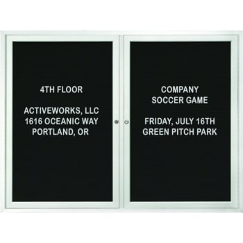 Image for Enclosed Double Door Outdoor Directory Board, Lock, Wall Mount, Aluminum, 48x36" from HD Supply