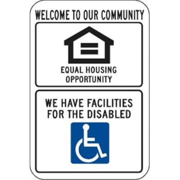 Image for Equal Housing/Disabled Sign, Non-Reflective, 12 x 18" from HD Supply