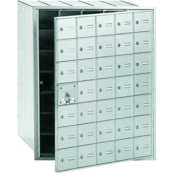 Salsbury Industries® Horizontal Mailbox, 35 Doors, Aluminum Finish
