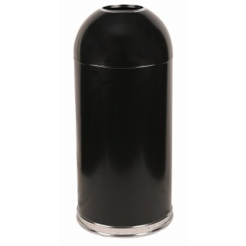 Image for Witt Round Push Top Flat Domed Trash Receptacle (Black) from HD Supply