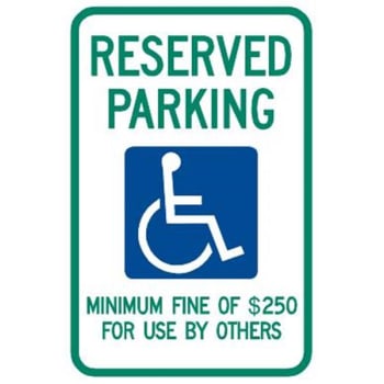 Nevada RESERVED Parking Sign, 100 Dollar Fine, Reflective, 12 x 18"