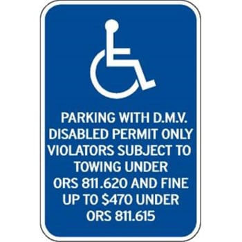 Image for Oregon Parking...Disabled Permit Disabled Parking Sign Reflective, 12 x 18" from HD Supply