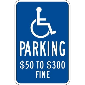 Image for Missouri Parking Sign, 50 to 300 Dollar Fine, Reflective, 12 x 18" from HD Supply